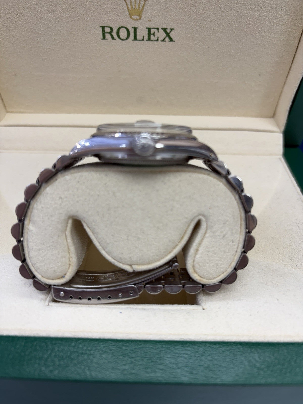 Rolex Datejust 1601 Silver Jubilee Bracelet with Silver Bezel W/Box Linen Dial