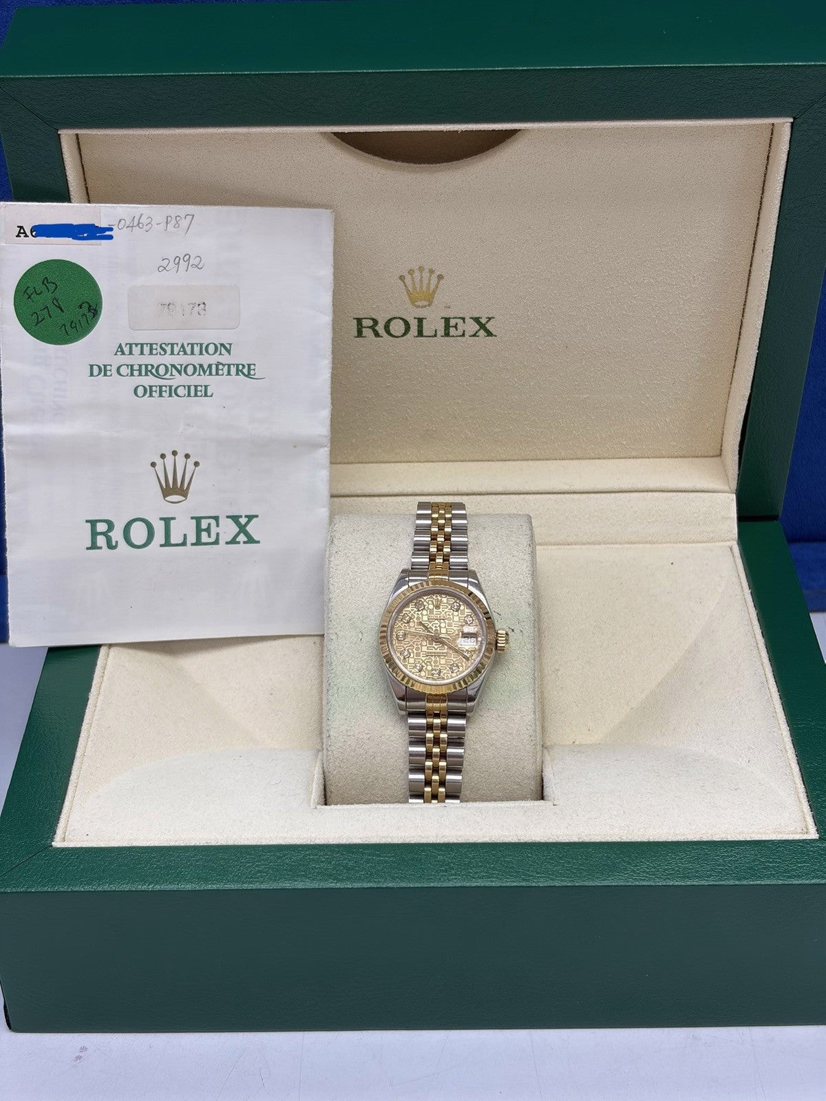 Rolex Lady-Datejust 79173 Gold and Silver Jubilee Bracelet with Gold Bezel