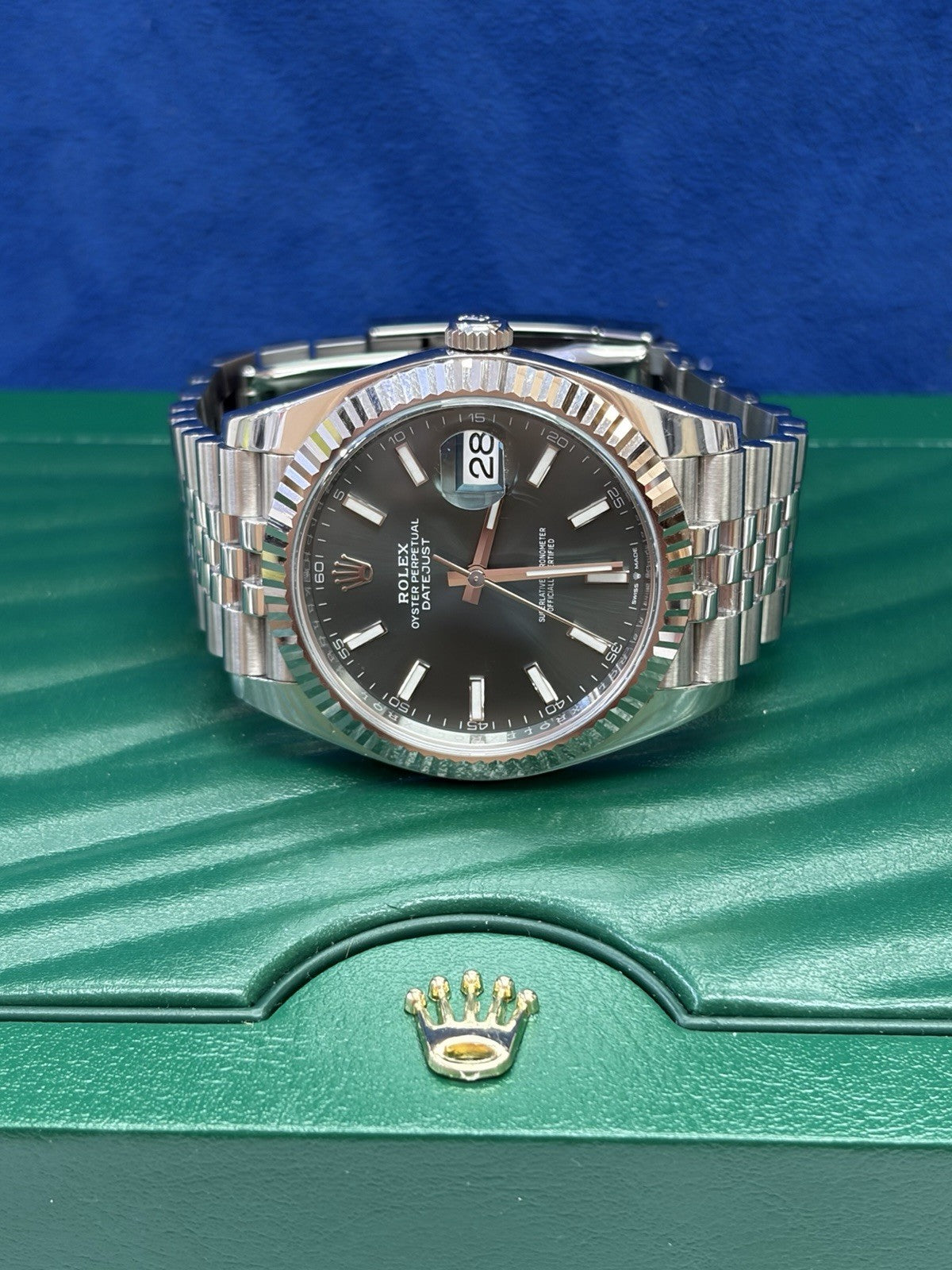 Rolex Datejust 126334 Silver Jubilee Bracelet with Silver Bezel Box And Papers