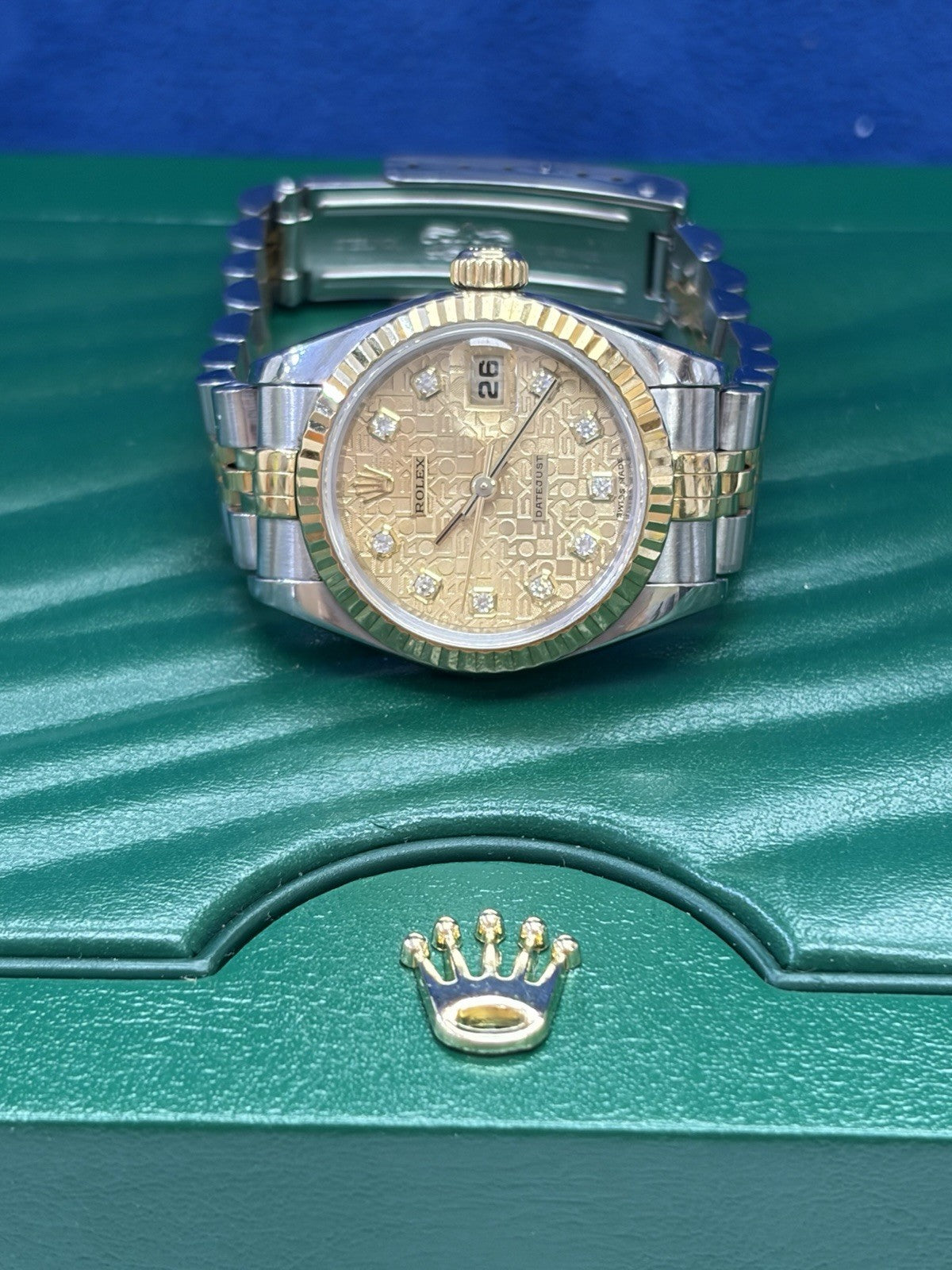 Rolex Lady-Datejust 79173 Gold and Silver Jubilee Bracelet with Gold Bezel