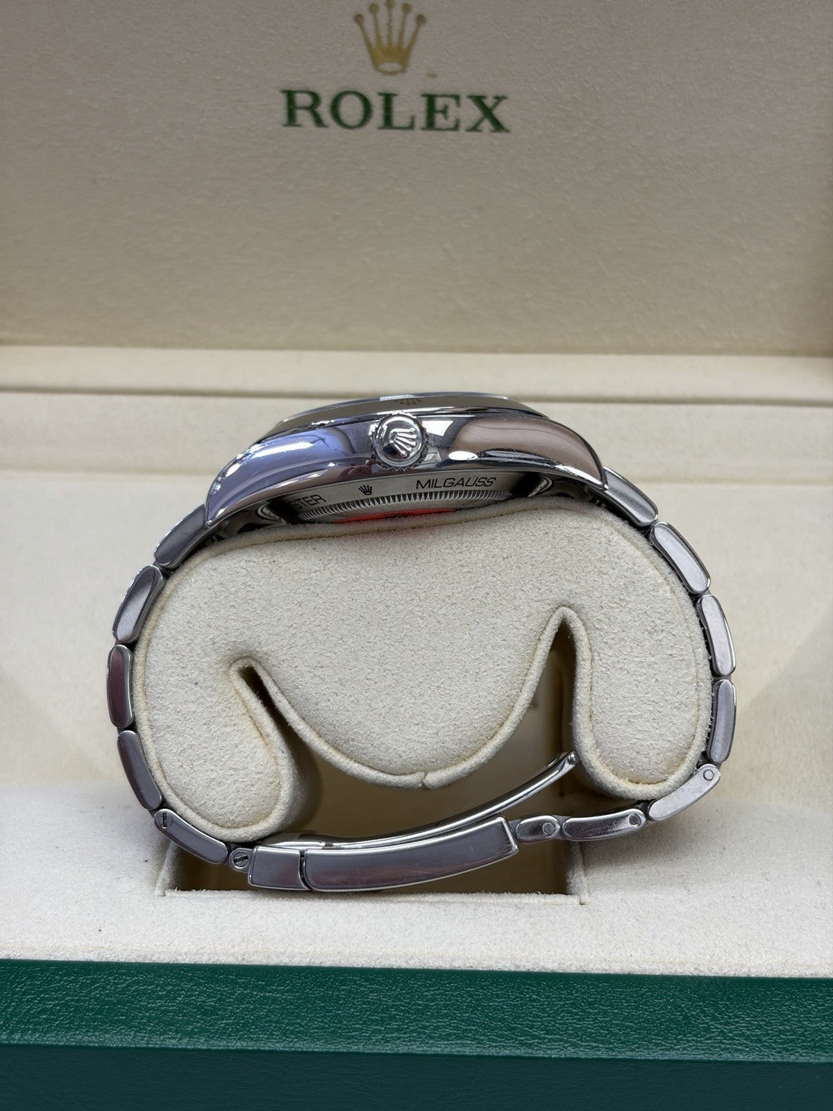Rolex Milgauss 116400 Silver Oyster Bracelet with Silver Bezel Box & Papers