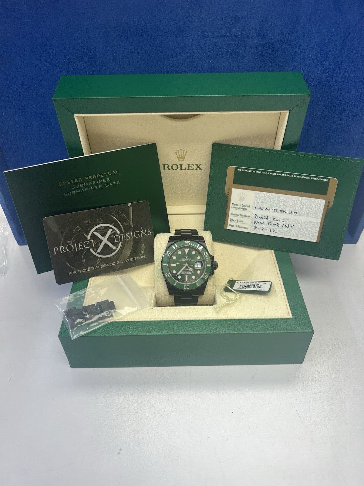 Rolex Submariner 116610LV “HULK” PVD By Project Designs Box & Papers 2012