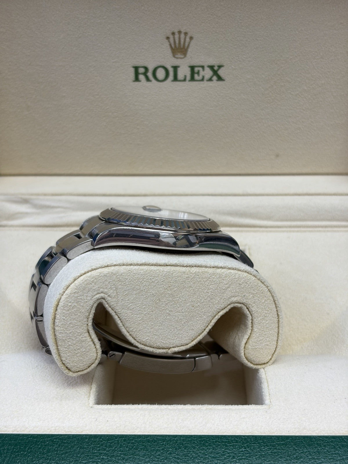 Rolex Datejust 116334 Silver Oyster Bracelet with Silver Bezel Box Papers 2017