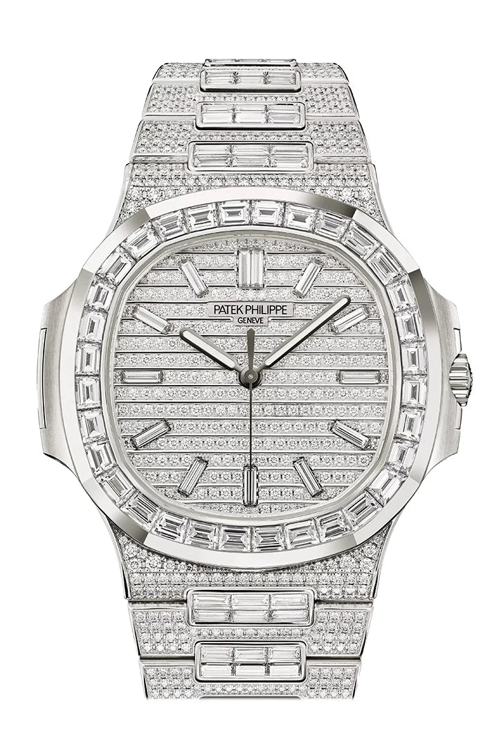 Patek Philippe Nautilus 41 Paved Diamond Dial Paved Diamond White Gold Watch 5811/1460G-001