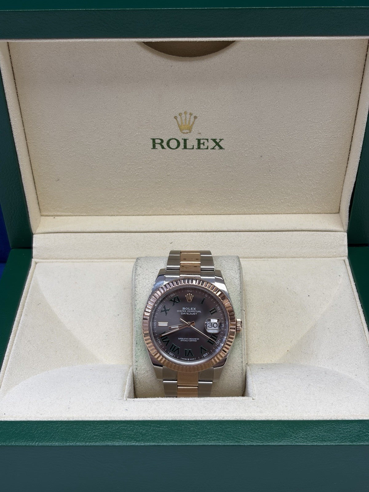 Rolex Datejust 126331 Wimbledon Dial Oyster Bracelet with Fluted Bezel W/ Box