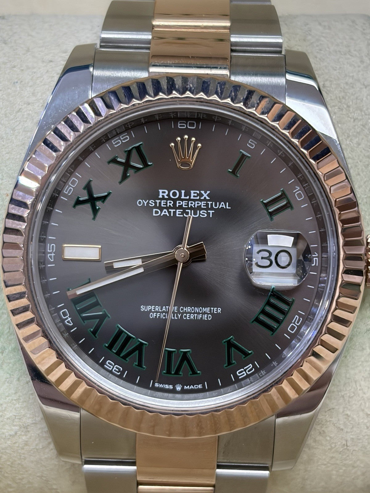 Rolex Datejust 126331 Wimbledon Dial Oyster Bracelet with Fluted Bezel W/ Box