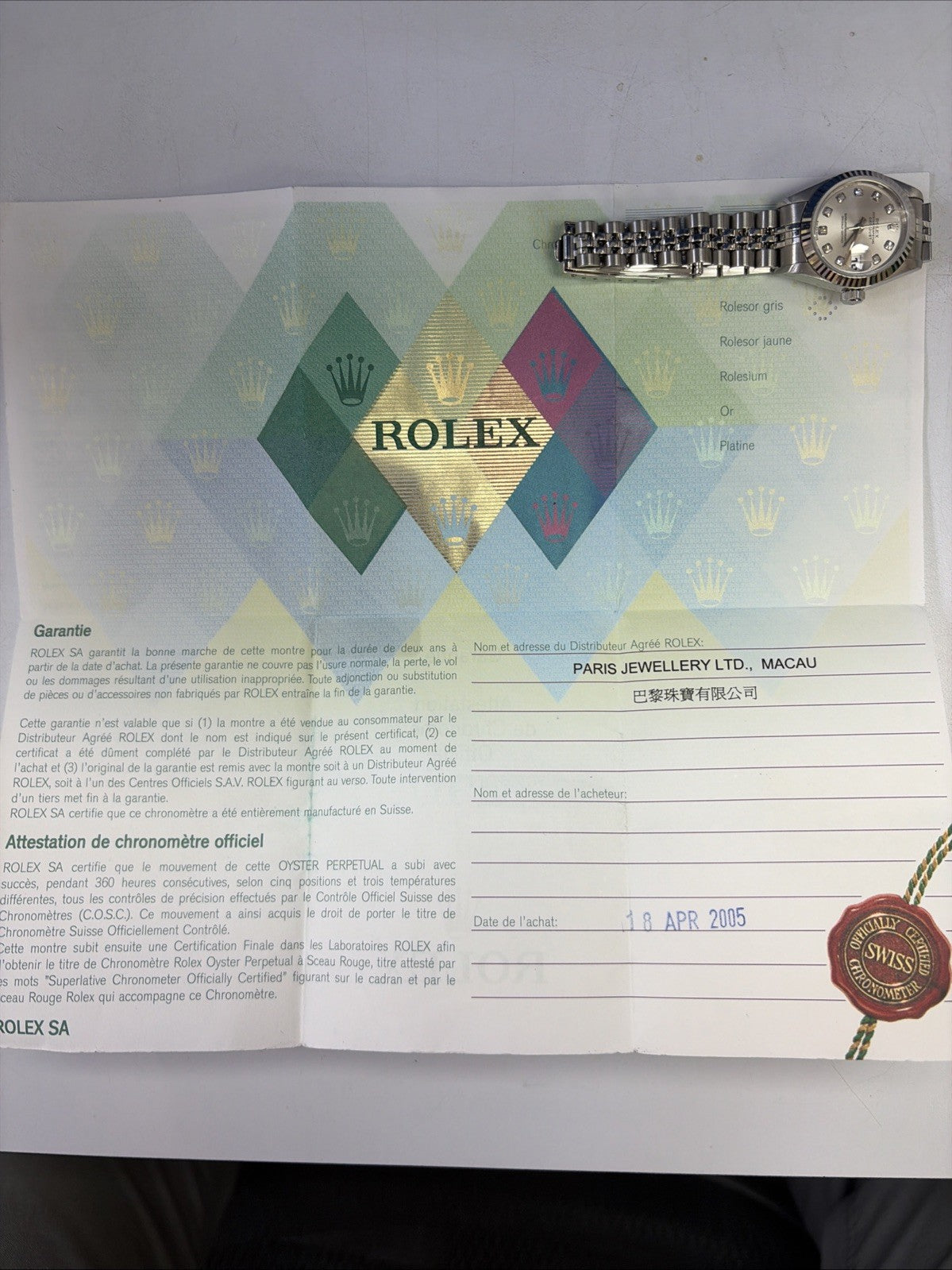 Rolex Lady-Datejust 79174 Silver Jubilee Bracelet with Silver Bezel Box & Papers