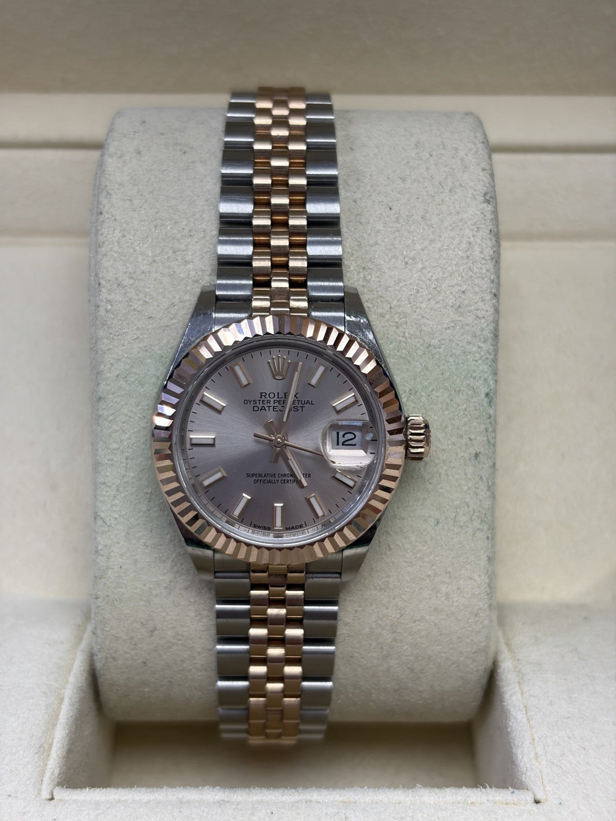 Rolex Datejust 279171 Pink and Silver Jubilee Bracelet with Pink Bezel Box Paper