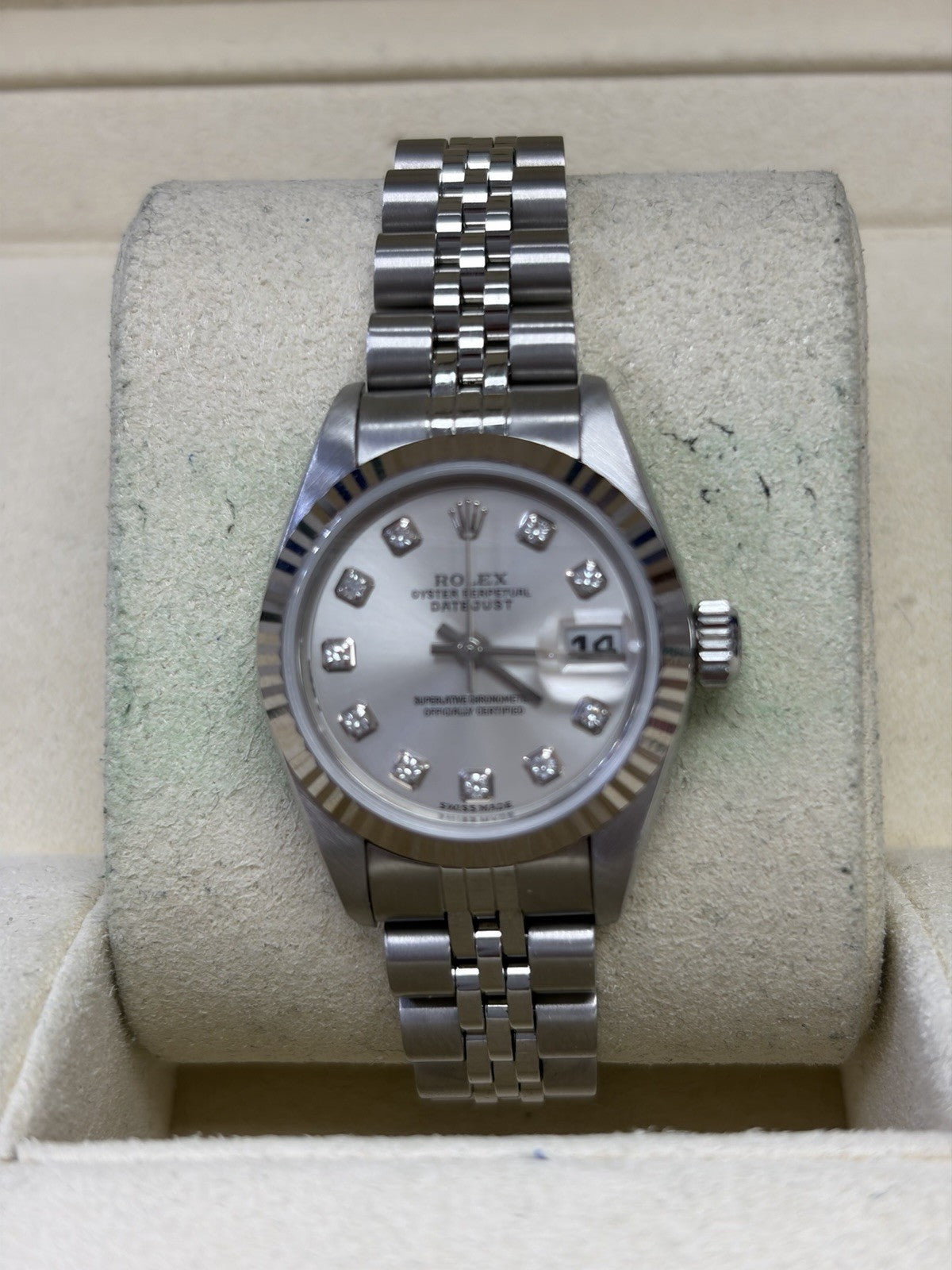 Rolex Lady-Datejust 79174 Silver Jubilee Bracelet with Silver Bezel Box & Papers