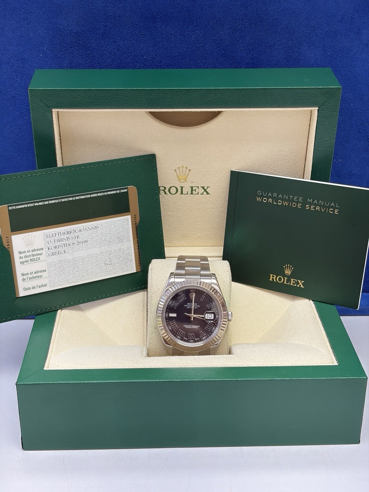 Rolex Datejust 116334 Silver Oyster Bracelet with Gold Bezel Box And Papers