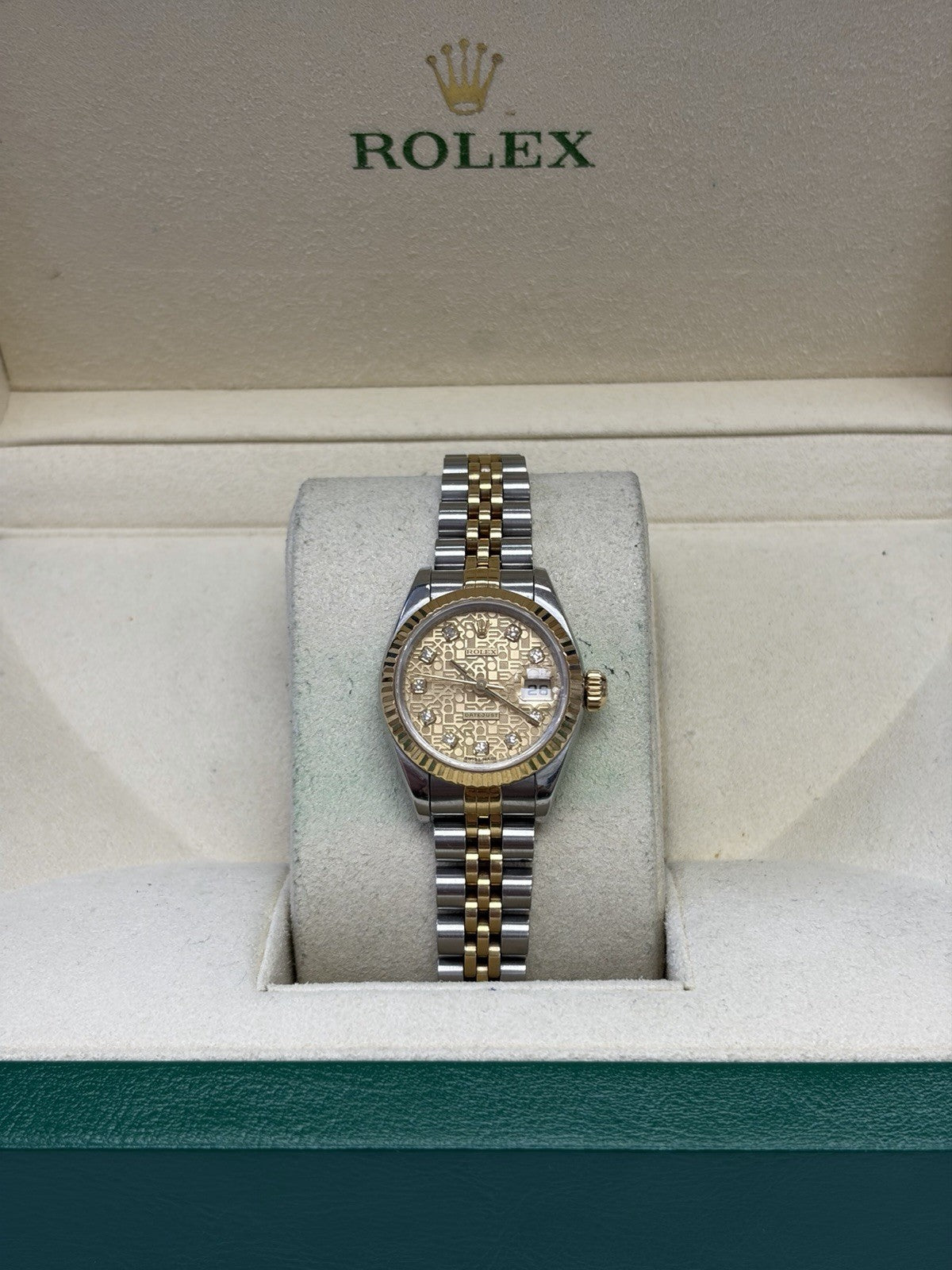Rolex Lady-Datejust 79173 Gold and Silver Jubilee Bracelet with Gold Bezel