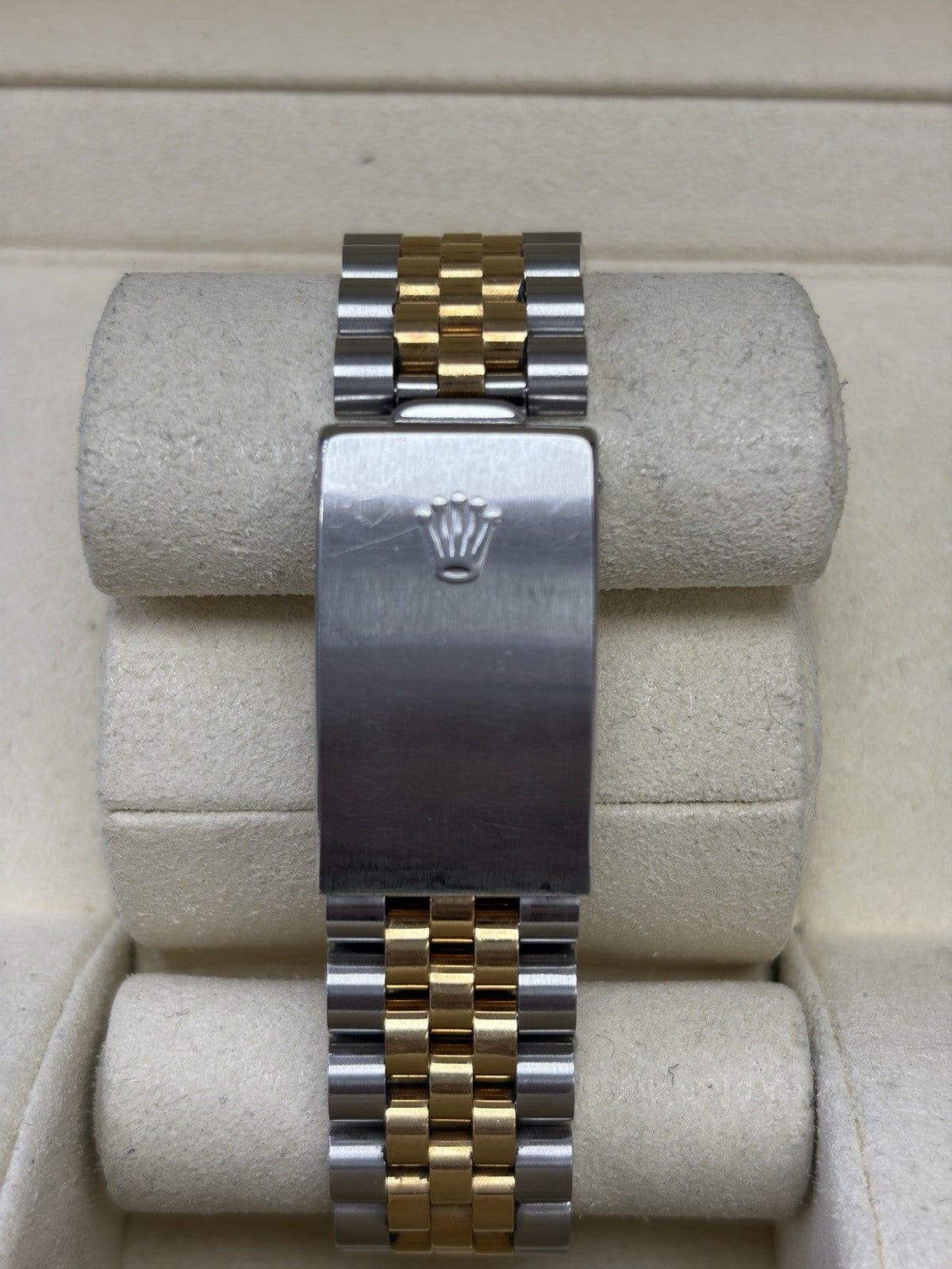 Rolex Datejust 16233 Gold and Silver Jubilee Bracelet with Gold Bezel Box Papers