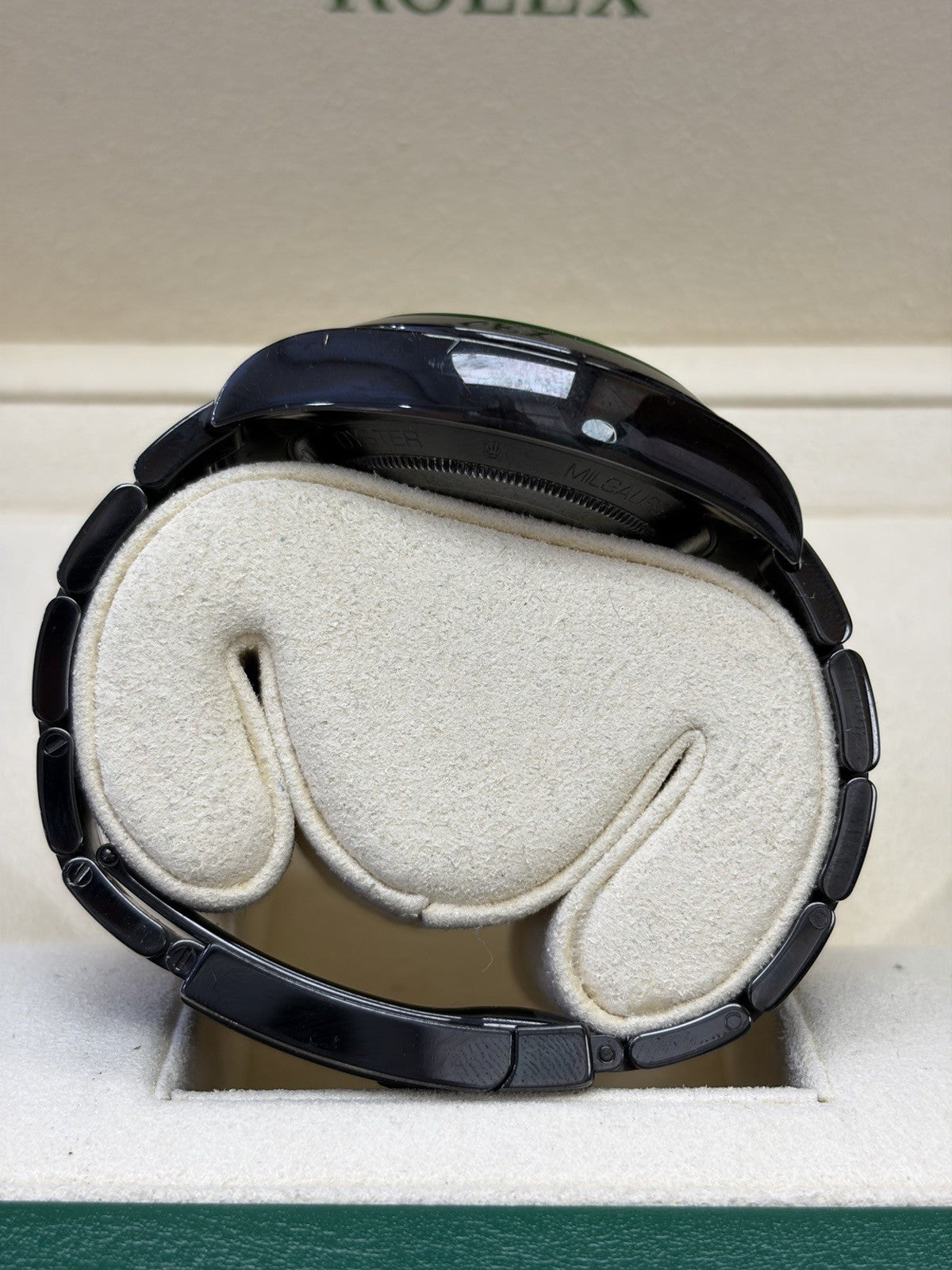 Rolex Milgauss 116400GV PVD Oyster Bracelet with Green Crystal With Told Box