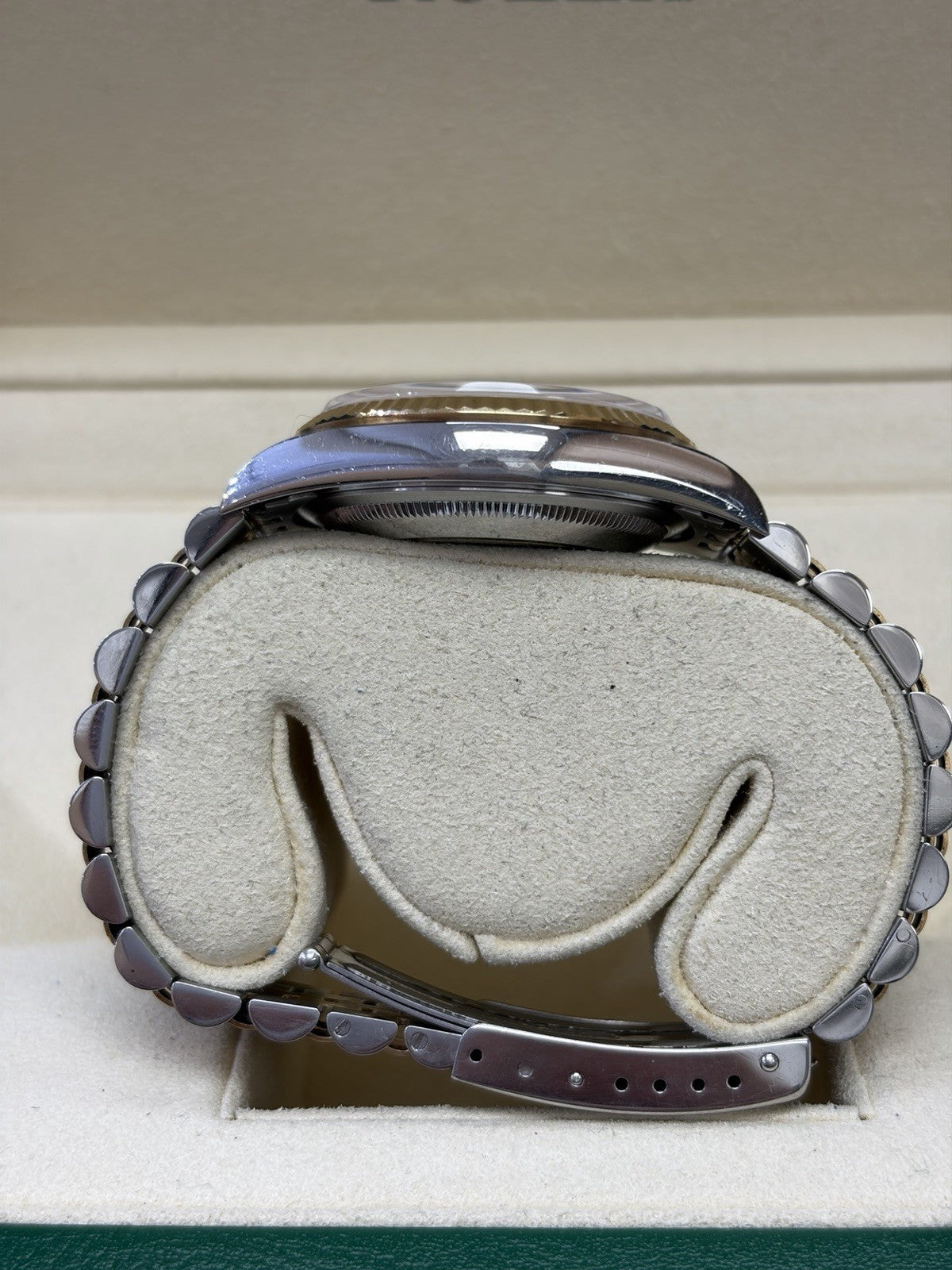 Rolex Datejust 16233 Gold and Silver Jubilee Bracelet with Gold Bezel Box Papers