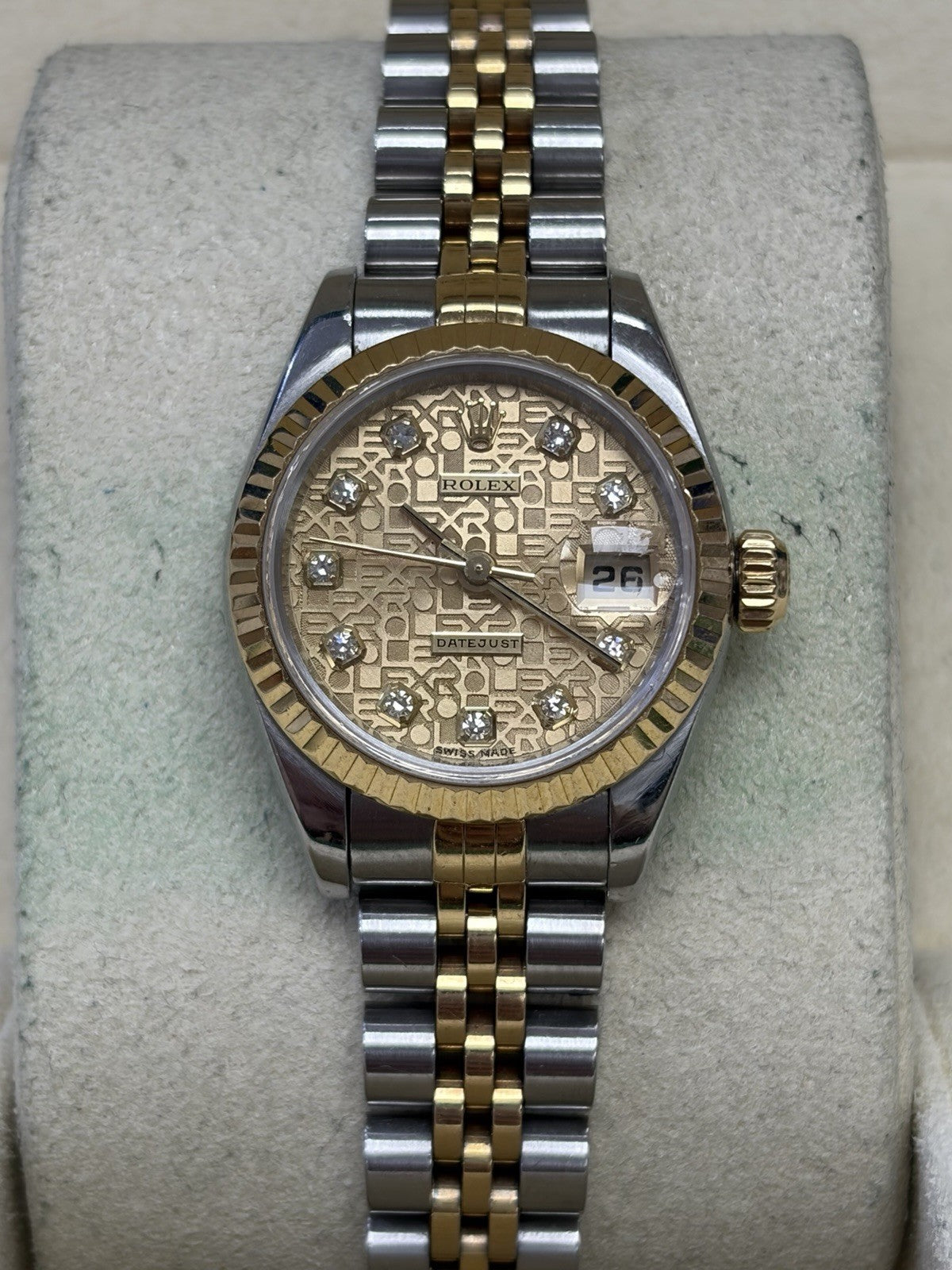 Rolex Lady-Datejust 79173 Gold and Silver Jubilee Bracelet with Gold Bezel