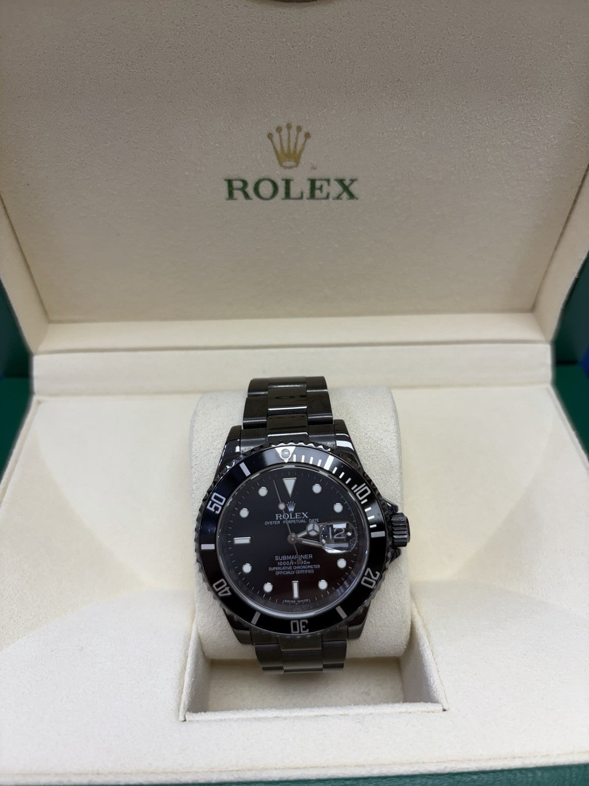 Rolex Submariner Date 16610 PVD Oyster Bracelet Black Bezel With Rolex Box