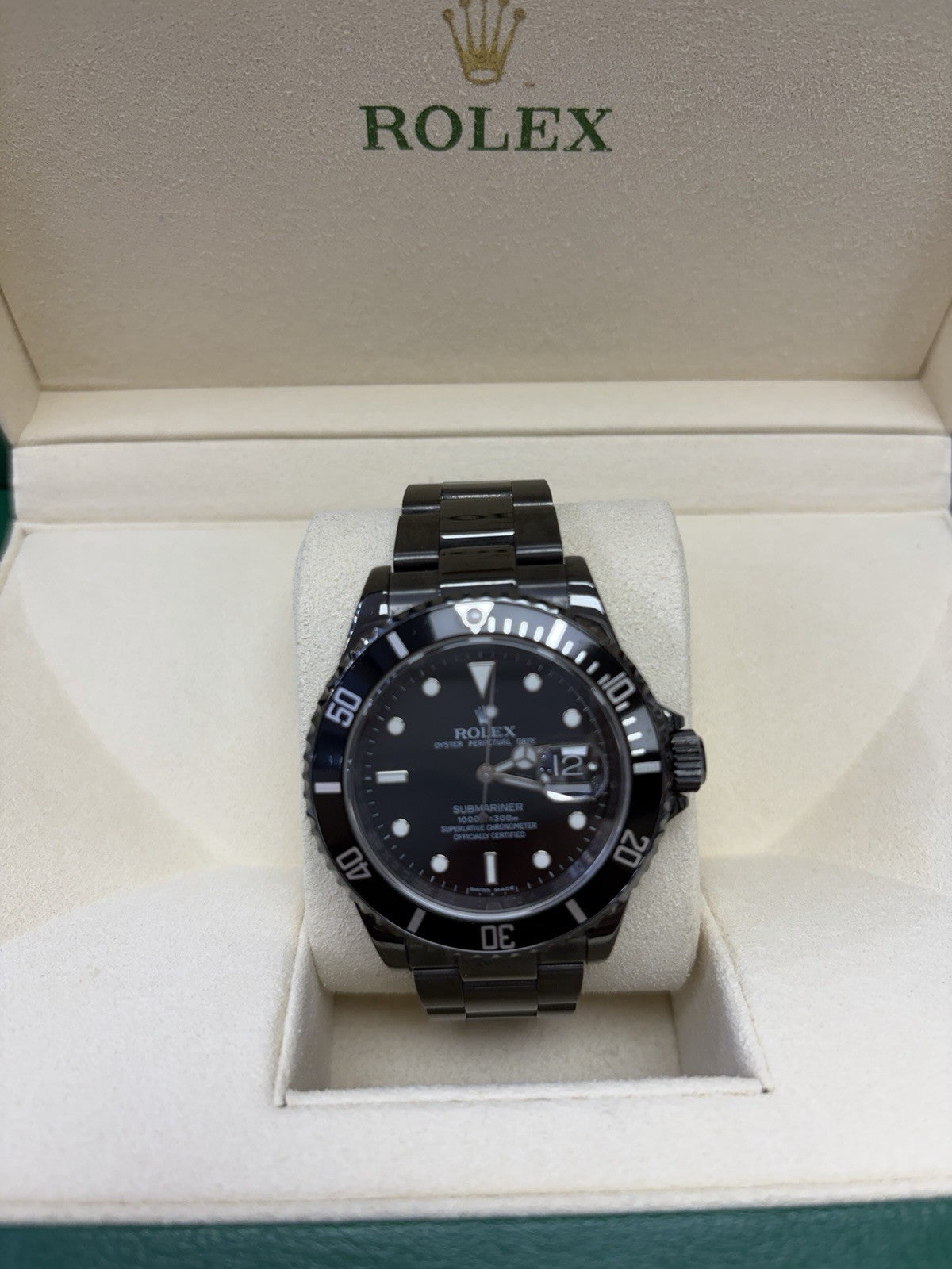 Rolex Submariner Date 16610 PVD Oyster Bracelet Black Bezel With Rolex Box