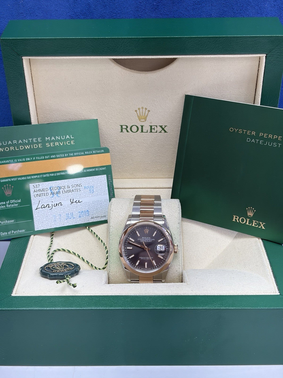 Rolex DateJust 126201 Two Tone 18kt Oyster Rose Box And Papers 36mm