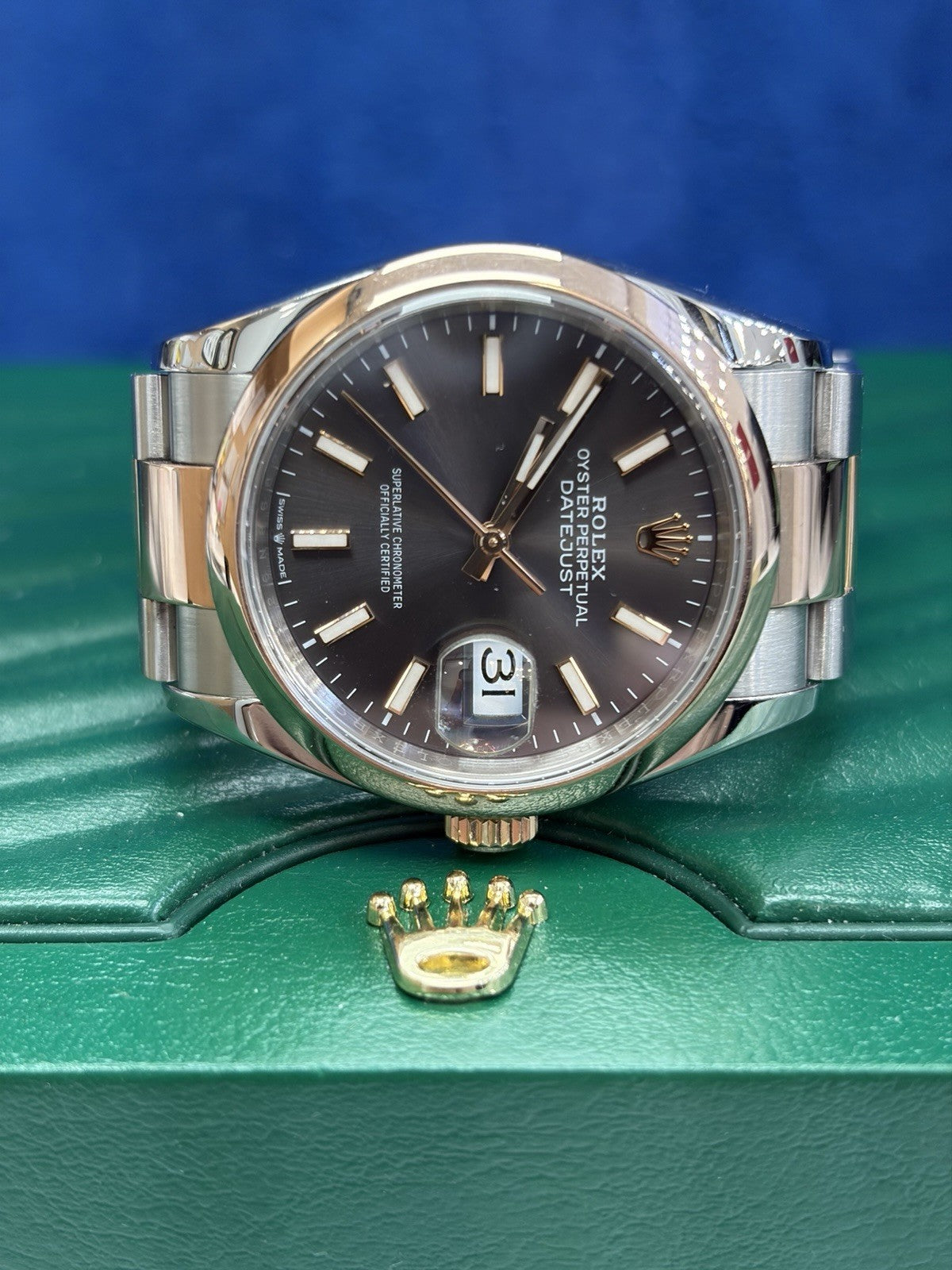 Rolex DateJust 126201 Two Tone 18kt Oyster Rose Box And Papers 36mm