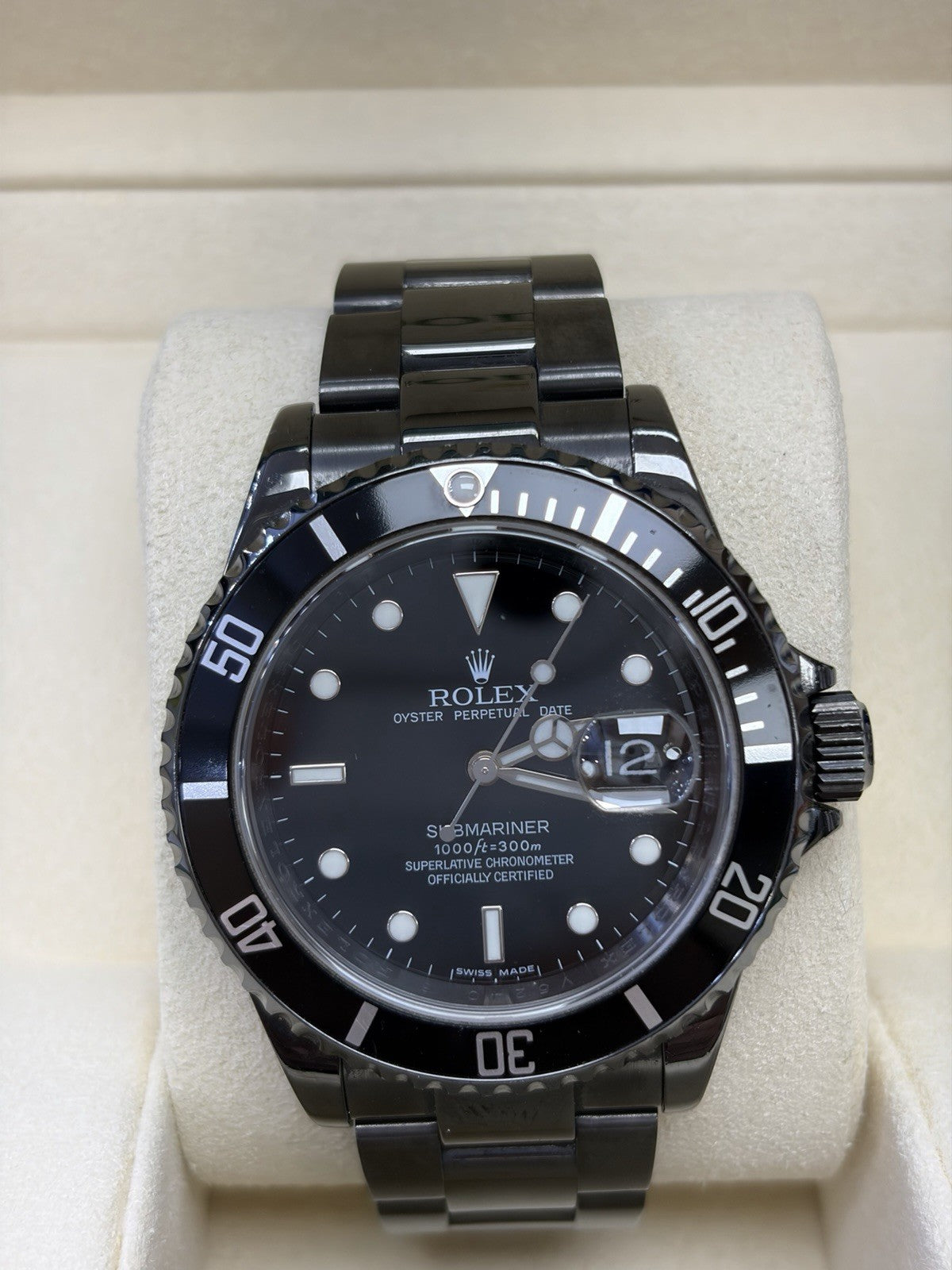 Rolex Submariner Date 16610 PVD Oyster Bracelet Black Bezel With Rolex Box