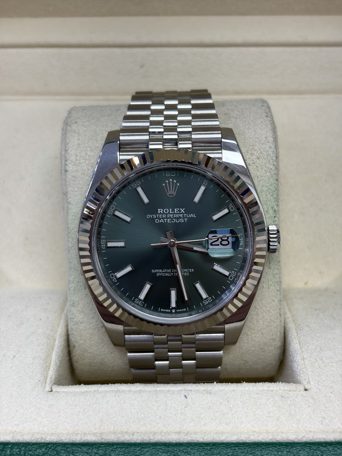 Rolex Datejust 126334 Silver Jubilee Bracelet with Silver Bezel Box And Papers