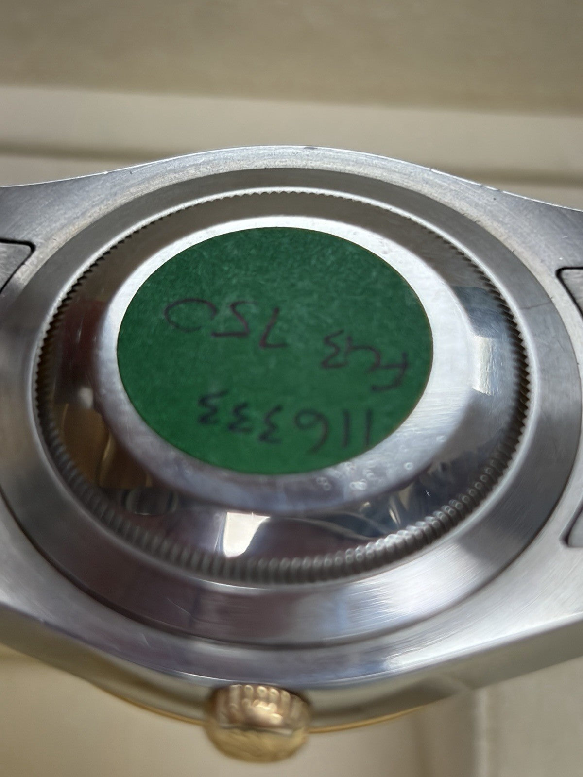 Rolex Datejust 116333 Gold and Silver Oyster Bracelet with Gold Bezel Box Papers