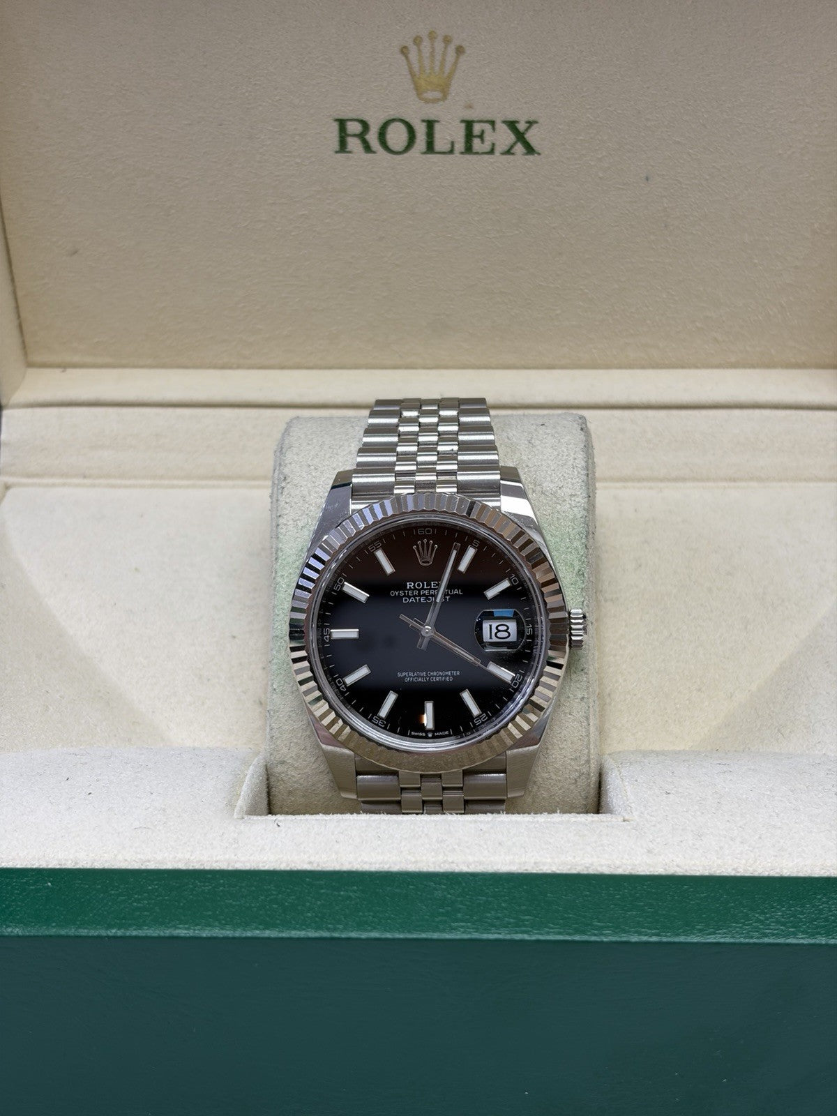 Rolex Datejust 126334 Silver Jubilee Bracelet with Silver Bezel Box And Papers