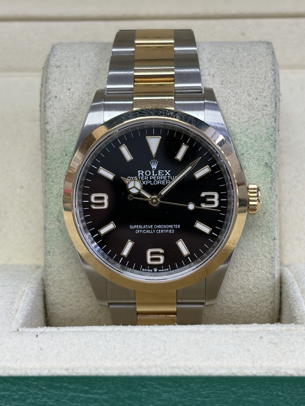 2025 Rolex Explorer 124273 Gold and Silver Oyster Bracelet Box & Papers