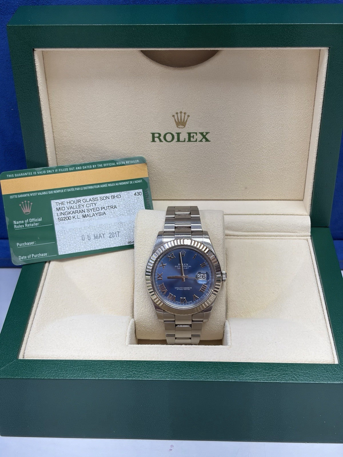 Rolex Datejust 116334 Silver Oyster Bracelet with Silver Bezel Box Papers 2017