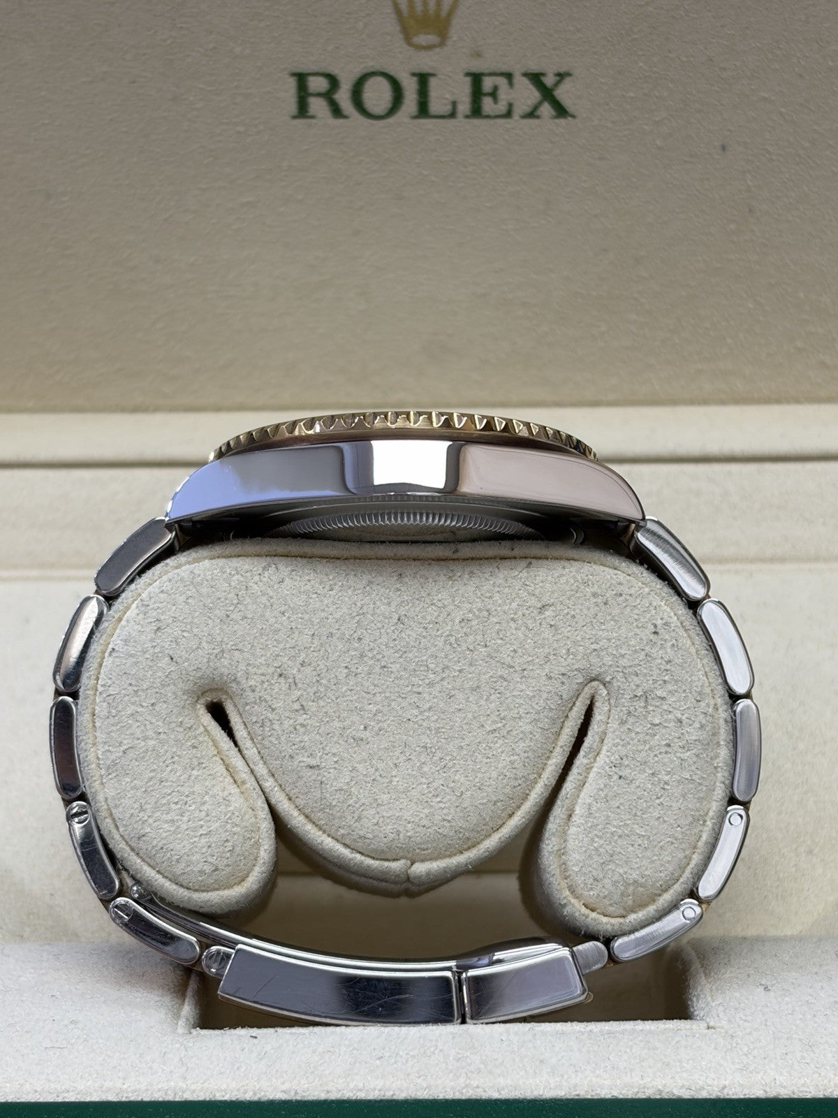 Rolex GMT-Master II 116713LN Silver and Gold Oyster Bracelet Box & Papers