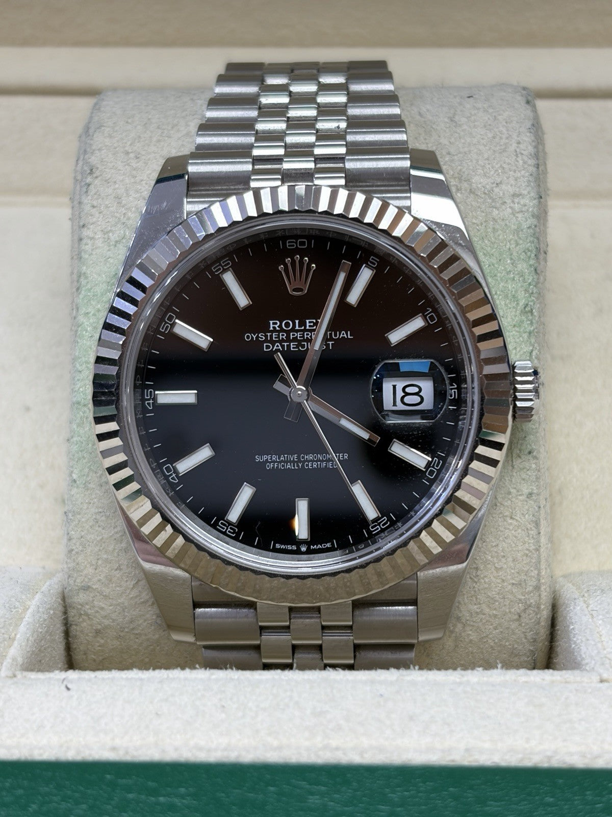 Rolex Datejust 126334 Silver Jubilee Bracelet with Silver Bezel Box And Papers