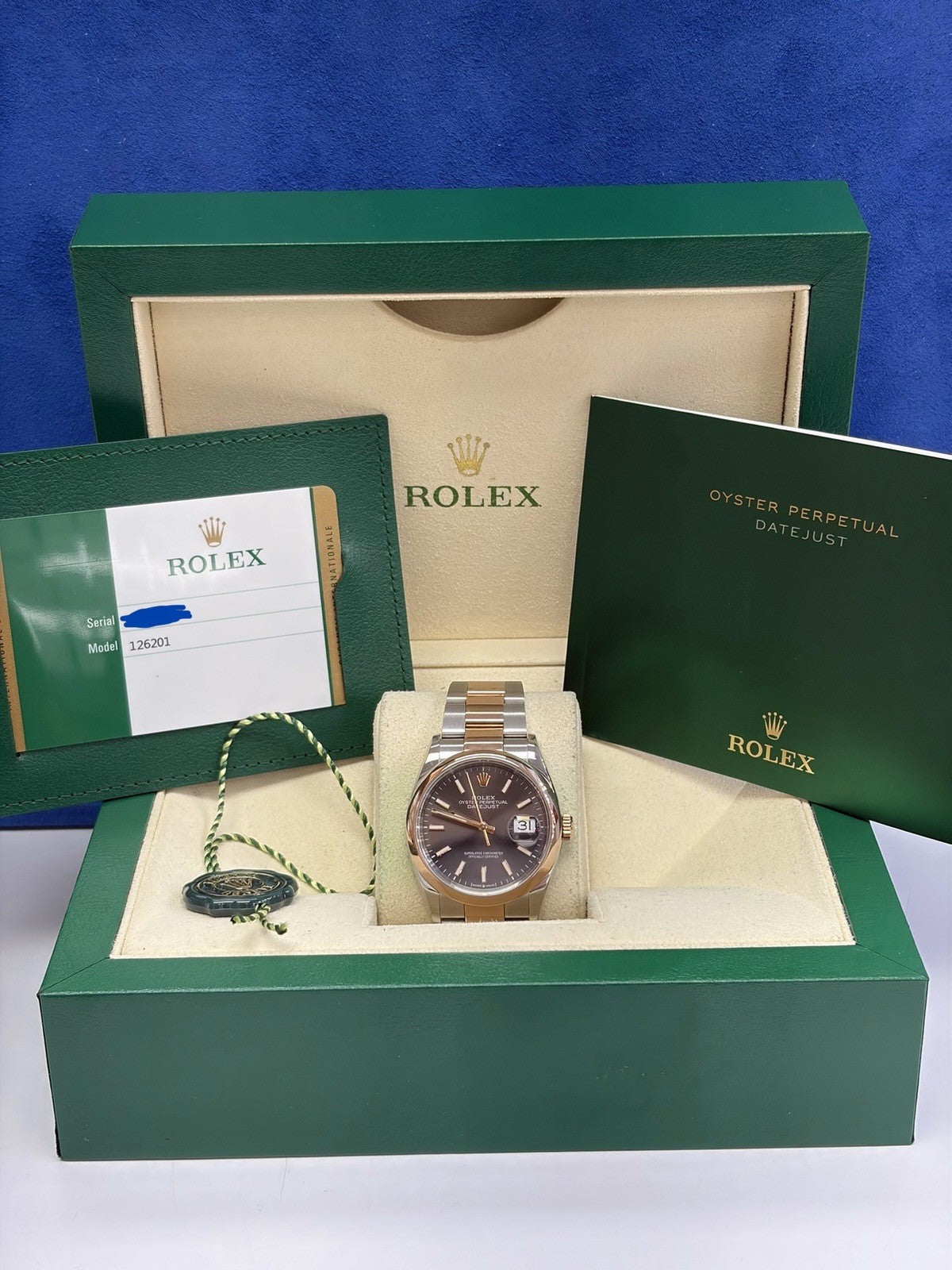 Rolex DateJust 126201 Two Tone 18kt Oyster Rose Box And Papers 36mm