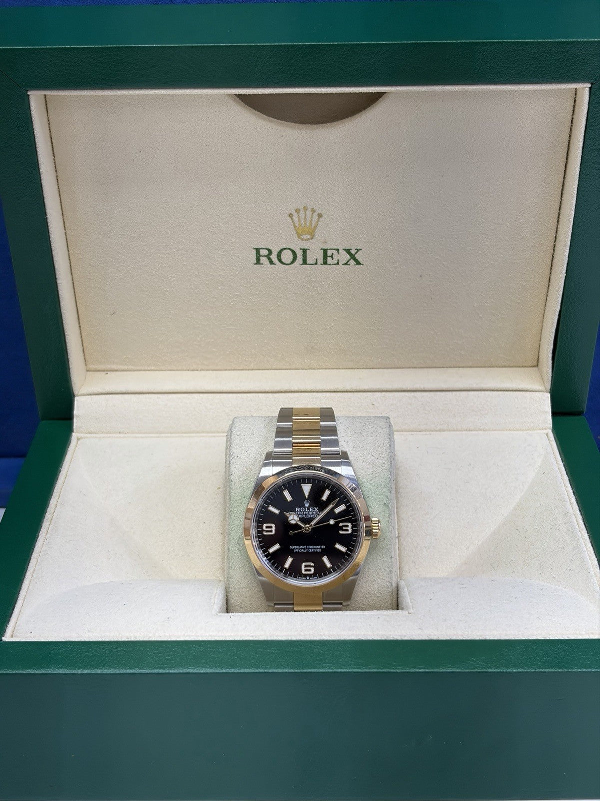 2025 Rolex Explorer 124273 Gold and Silver Oyster Bracelet Box & Papers