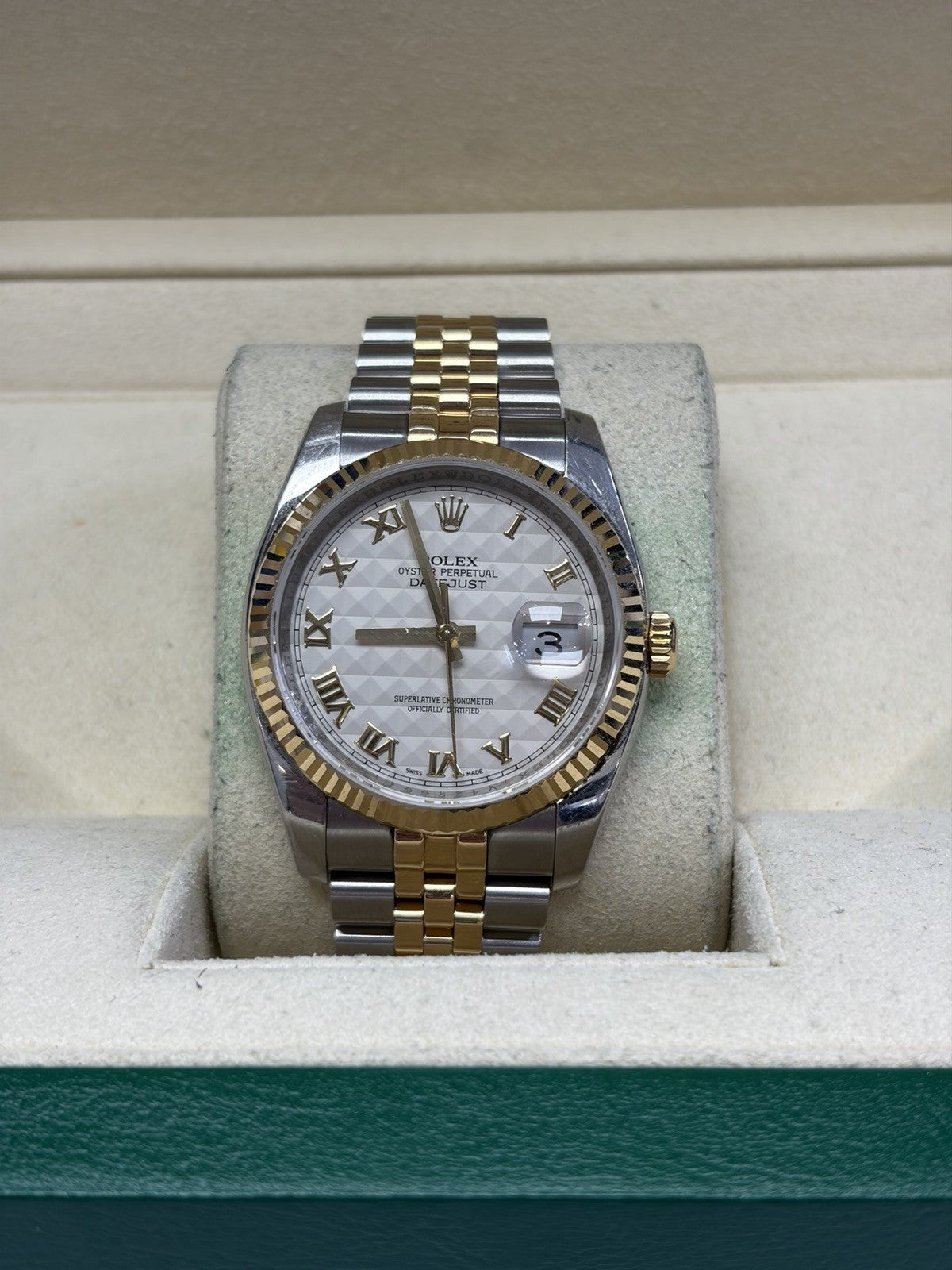 Rolex Datejust 116233 Gold and Silver Jubilee Bracelet with Gold Bezel With Box