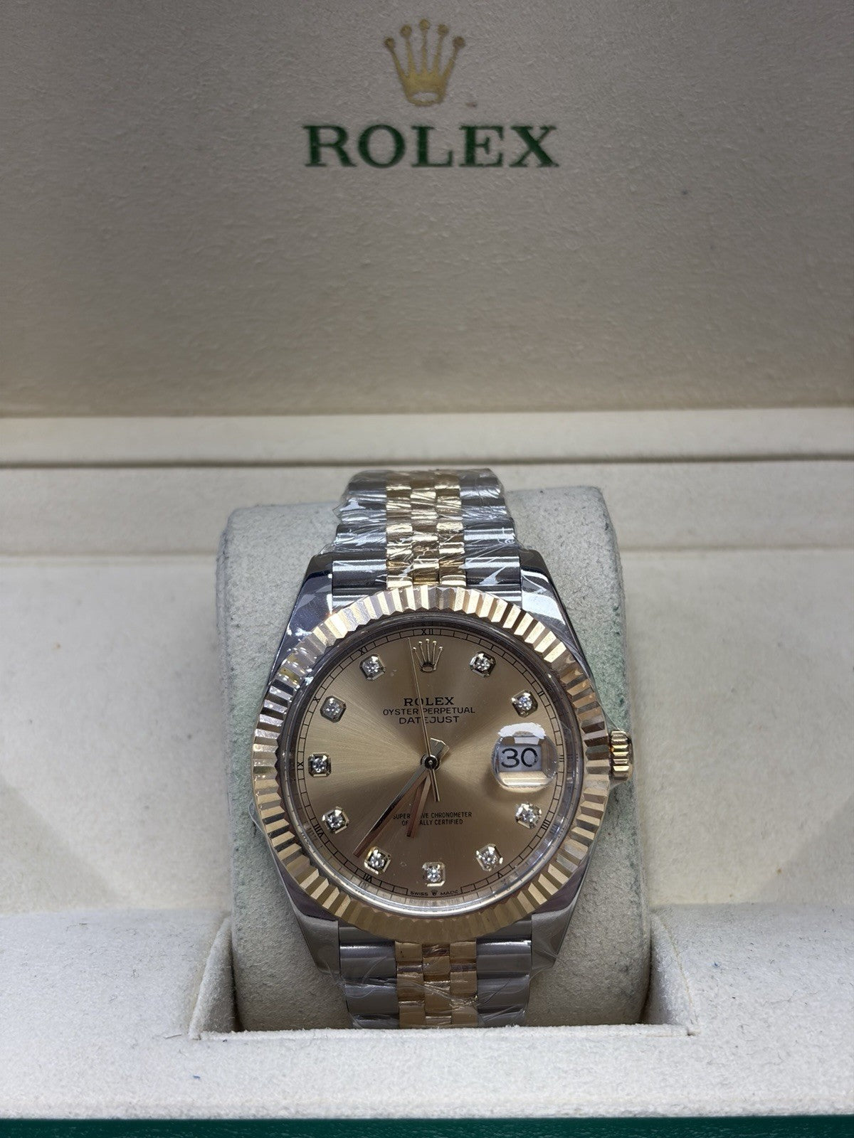 Rolex Datejust 126333G Gold and Silver Jubilee Bracelet with Gold Bezel With Box